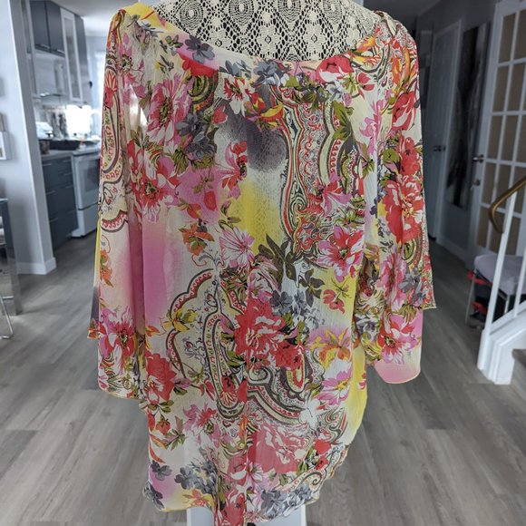 HKR Collection multicolour semi-sheer blouse - Picture 5 of 7